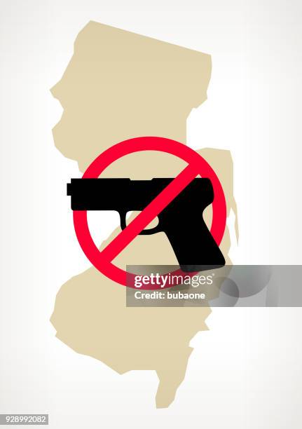 new jersey no gun violence vector poster - crossed guns stock illustrations