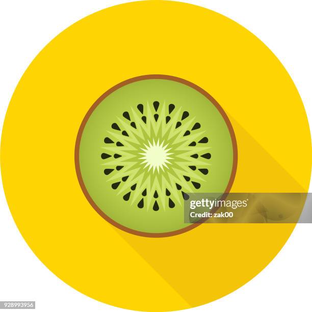 kiwi flat design icon - kiwi fruit stock illustrations