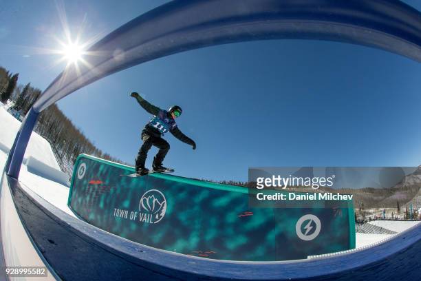 Max Parrot of Canada during Men's Slopestyle practice of the 2018 Burton U.S. Open on March 6, 2018 in Vail, Colorado.
