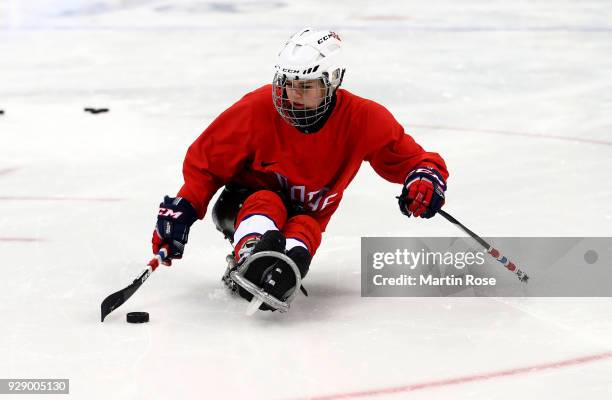 Lena Schroeder of Norway in action during a training session ahead of the PyeongChang 2018 Paralympic Games on March 8, 2018 in Gangneung South Korea.