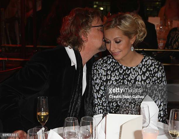 Martin Krug and Verena Kerth attend the MTV Europe Music Awards Free Your Mind Award Presentation at the Cinema For Peace charity dinner at the China...