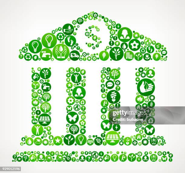 bank nature and environmental conservation icon pattern - solar panel construction stock illustrations