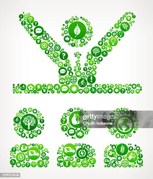 speech nature and environmental conservation icon pattern - solar panel worker stock illustrations