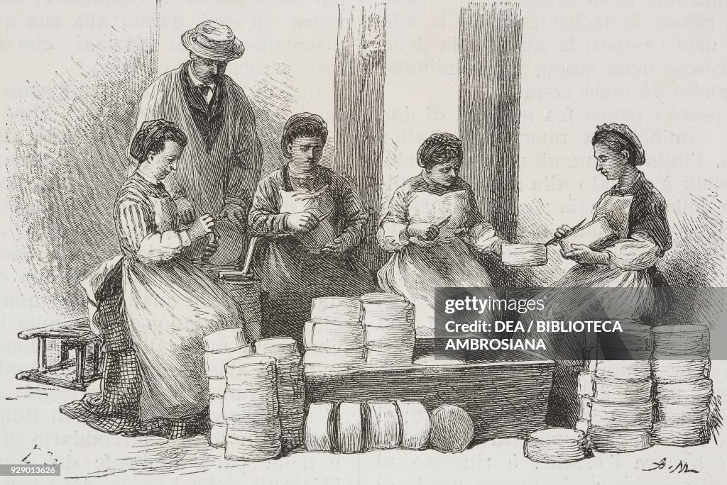 First Cheese First cheese scraping operation, France, drawing by Adrien Marie from ...