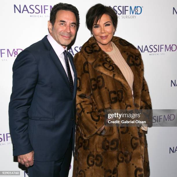 Paul S. Nassif and Kris Jenner arrive for Dr. Paul Nassif's unveiling of his new medical spa with grand opening and ribbon-cutting ceremony at Nassif...