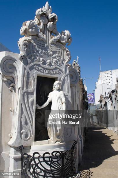 tomb of rufina cambaceres in recolate cemetery - rufina stock pictures, royalty-free photos & images