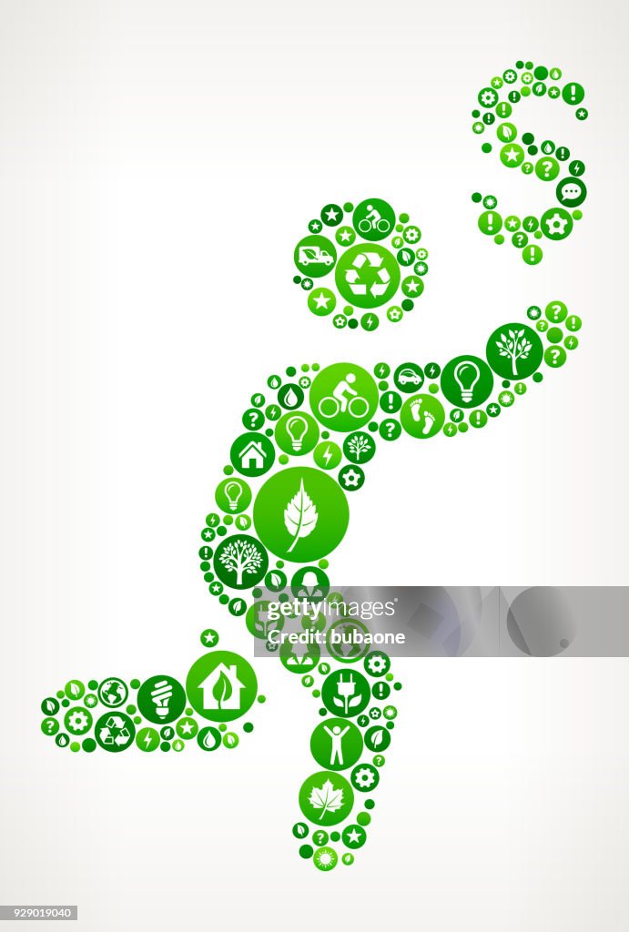 Chasing Money Nature and Environmental Conservation Icon Pattern