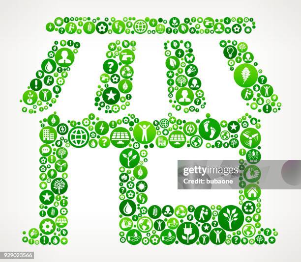 store nature and environmental conservation icon pattern - solar panel construction stock illustrations