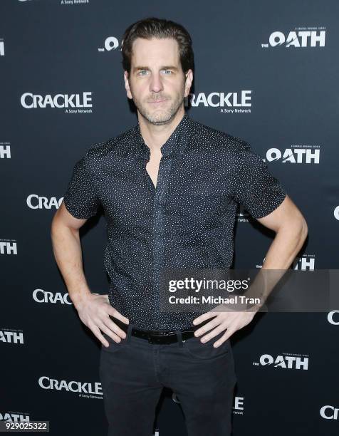 Aaron Abrams arrives to the Los Angeles premiere of Crackle's "The Oath" held at Sony Pictures Studios on March 7, 2018 in Culver City, California.