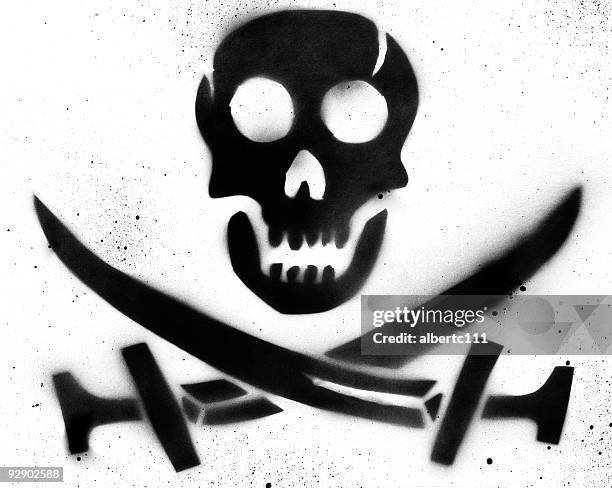pirate skull schablone - totenkopf stock-grafiken, -clipart, -cartoons und -symbole