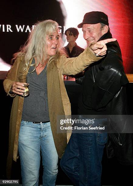 Actor Michael Mendl and Elisabeth Hagemann attend the afterparty of the Europe premiere of 2012 at subway station Potsdamer Platz, line U3 on...