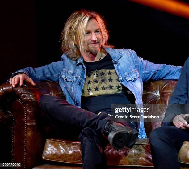 Drummer Eric Kretz, founding member of Stone Temple Pilots, attends a live taping of AT&T AUDIENCE Network Music Series at Red Studios on March 7,...