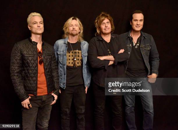 Musicians Jeff Gutt, Eric Kretz, Dean DeLeo and Robert DeLeo of Stone Temple Pilots attend a live taping of AT&T AUDIENCE Network Music Series at Red...