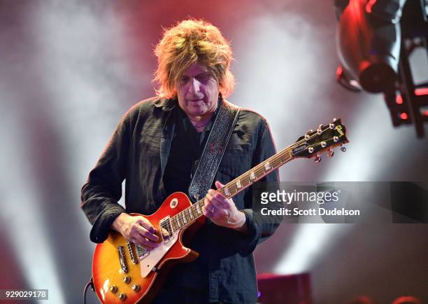 Guitarist Dean DeLeo, founding member of Stone Temple Pilots, performs onstage during a live taping of AT&T AUDIENCE Network Music Series at Red...