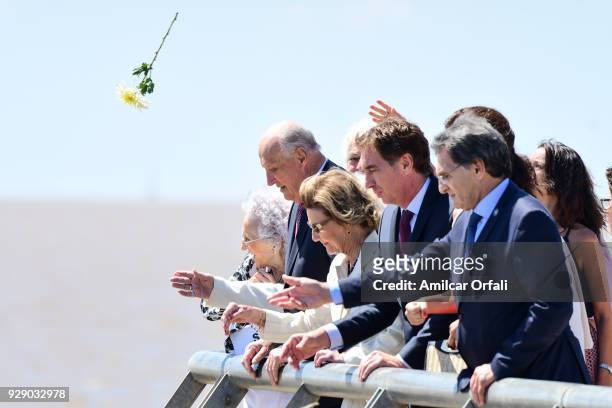 King Harald V of Norway, Queen Sonja of Norway, Vice Mayor of Buenos Aires Diego Santilli and members of the human rights organizations Madres and...