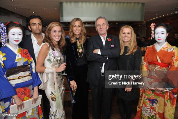 Tanaz Dizadji, Yasmin le Bon, Mark Shand and Amanda Kyme attend a Japanese evening in aid of Pratham on November 8, 2009 in London, England.