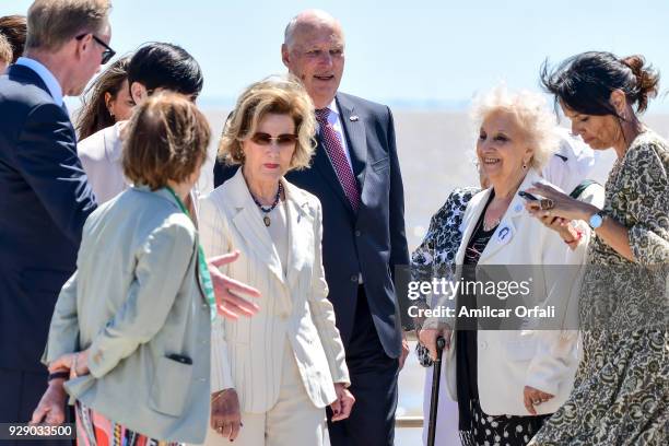 King Harald V of Norway, Queen Sonja of Norway, President of Abuelas de Plaza de Mayo Estela de Carlotto and President of "Families of the...