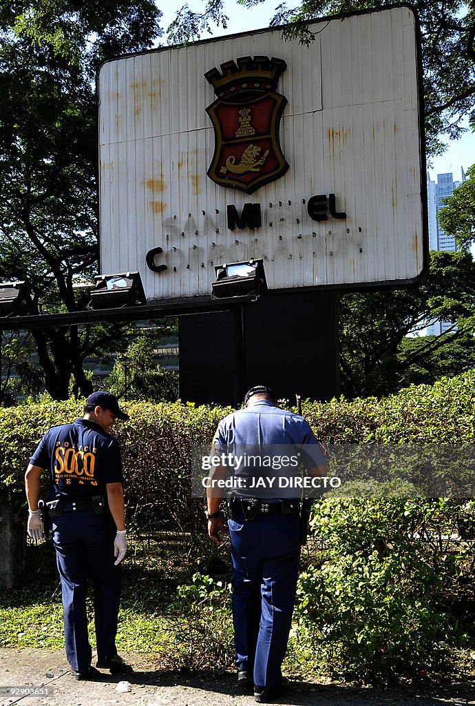 Police ordnance experts gather evidence