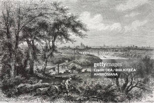 View of Philadelphia, United States of America, drawing by Theodor Alexander Weber from a photograph, from The White Conquest by William Hepworth...