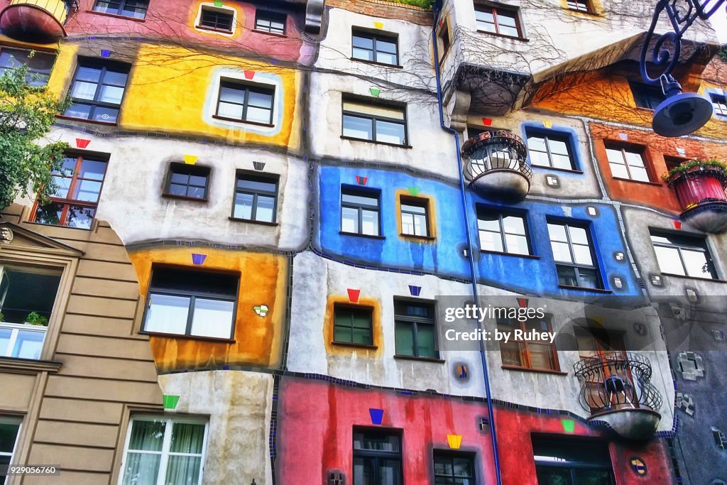 Hundertwasser House facade in Vienna