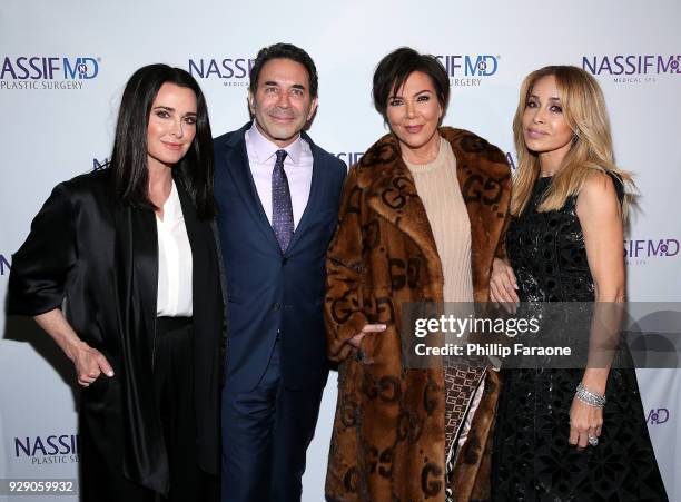 Kyle Richards, Dr. Paul Nassif, Kris Jenner and Faye Resnick arrive for Dr. Paul Nassif's unveiling of his new medical spa with grand opening and...