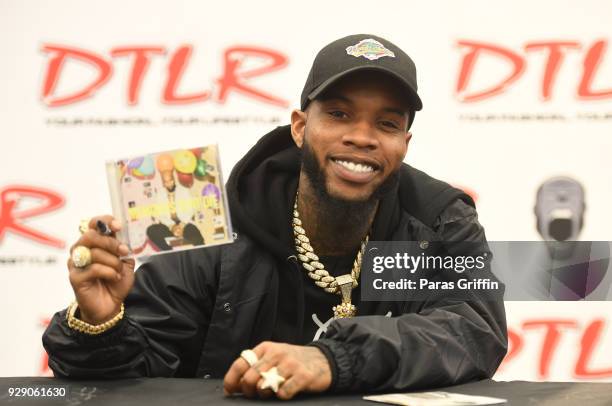 Rapper Tory Lanez attend his "Memories Don't Die" CD Signing at DTLR on March 7, 2018 in Decatur, Georgia.