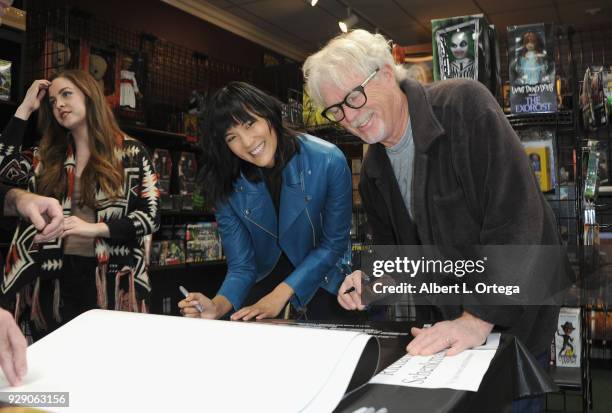 Actress Akemi Look and actor William Katt attend The Man From Earth signing held at Dark Delicacies Bookstore on March 7, 2018 in Burbank, California.