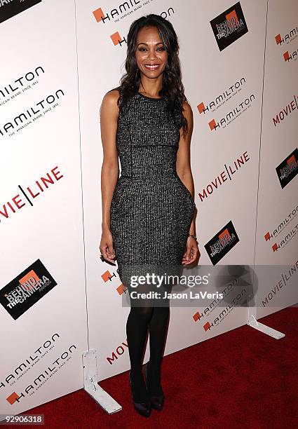 Actress Zoe Saldana attends the 4th annual Hamilton Behind the Camera Awards at The Highlands club in the Hollywood & Highland Center on November 8,...