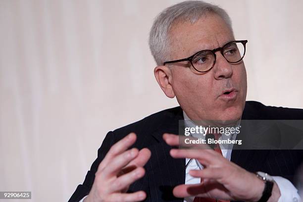 David Rubenstein, co-founder and managing director of the Carlyle Group, speaks at the Eighth China Financial Markets Conference in Beijing, China,...