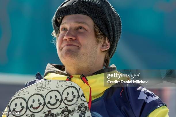 Kyle Mack during the Men's slopestyle semi-finals of the 2018 Burton U.S. Open on March 7, 2018 in Vail, Colorado.