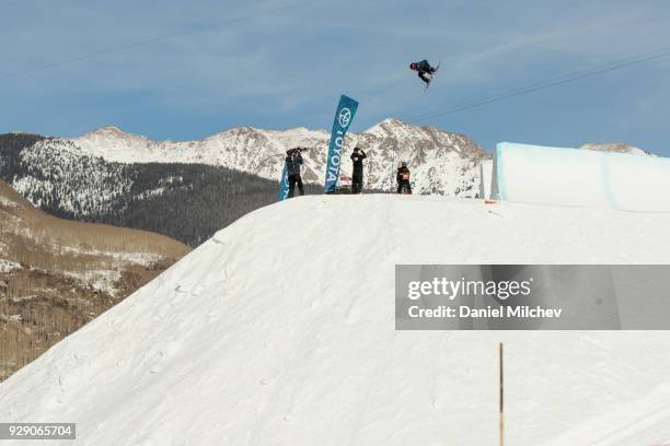 Redmond Gerard during the Men's slopestyle semi-finals of the 2018 Burton U.S. Open on March 7, 2018 in Vail, Colorado.