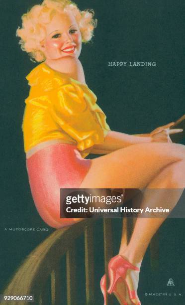 "Happy Landing", Mutoscope Card, 1940s.