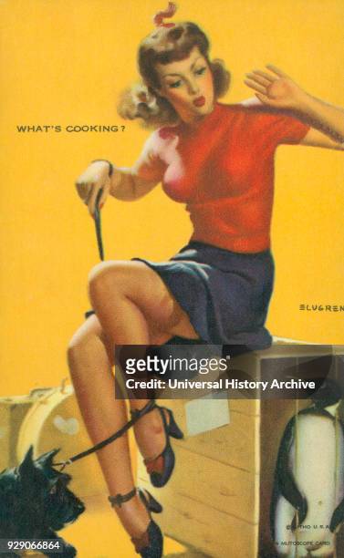 "What's Cooking?", Mutoscope Card, 1940s.