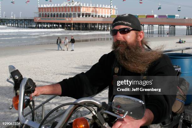 Biker on Daytona Beach.