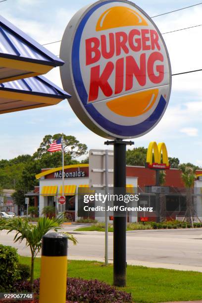 Burger King sign and McDonald's in the background at Vero Beach.