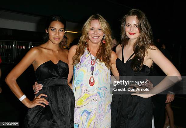 Rebecca Jobson, Charlotte Dawson and Demelza Reveley attend the Toni & Guy Collection Launch 2010 at Luna Park on November 9, 2009 in Sydney,...