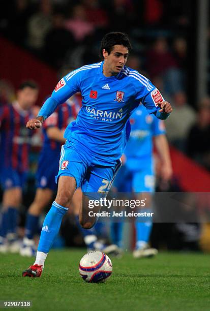 Rhys Williams of Middlesbrough during the Crystal Palace and Middlesbrough Coca Cola Championship match at Selhurst Park on November 7, 2009 in...