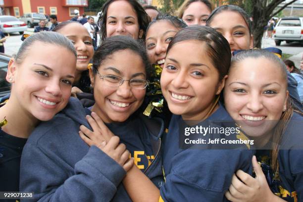 Group of girls at the Tres Reyes Magos Three Kings Parade.