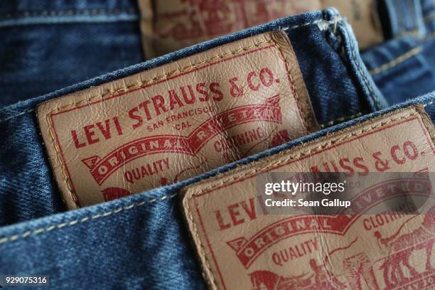 In this photo illustration Levi's 501 blue jeans by U.S. Clothing manufacturer Levi Strauss are seen on March 8, 2018 in Berlin, Germany. U.S....