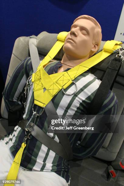 Restraint system on a dummy at the IACP Annual Conference.