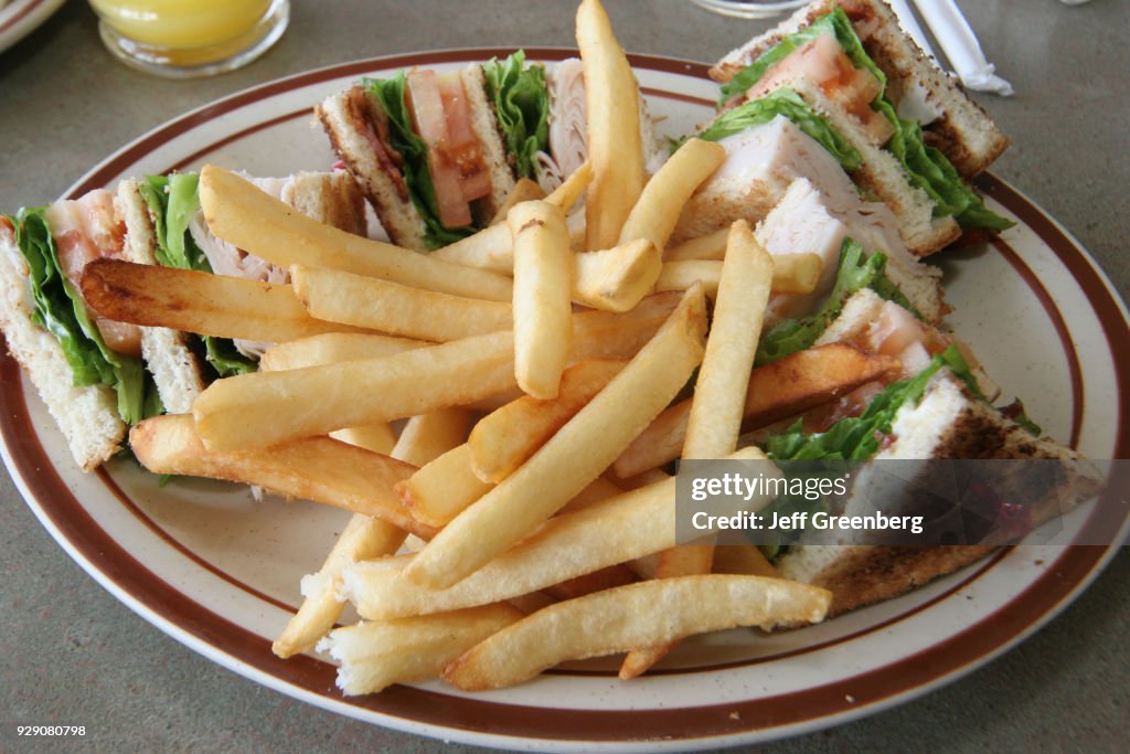 A plate of food from Denny's Restaurant.