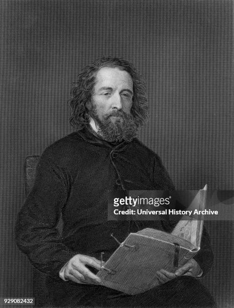 Alfred, Lord Tennyson , Noted English Poet, Portrait,.