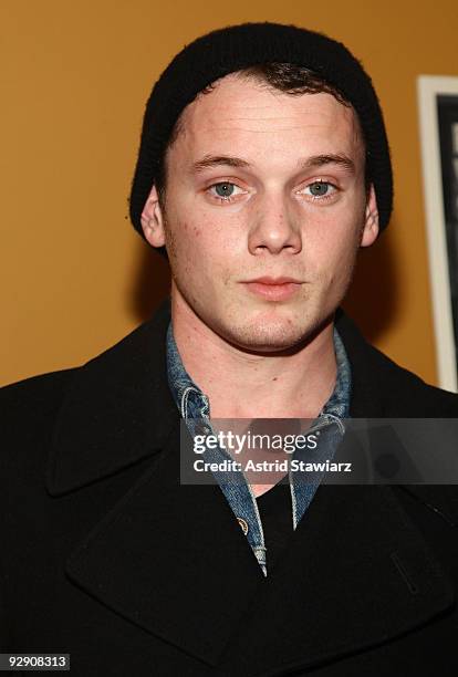 Actor Anton Yelchin attends the premiere of "The Messenger" at Clearview Chelsea Cinemas on November 8, 2009 in New York City.