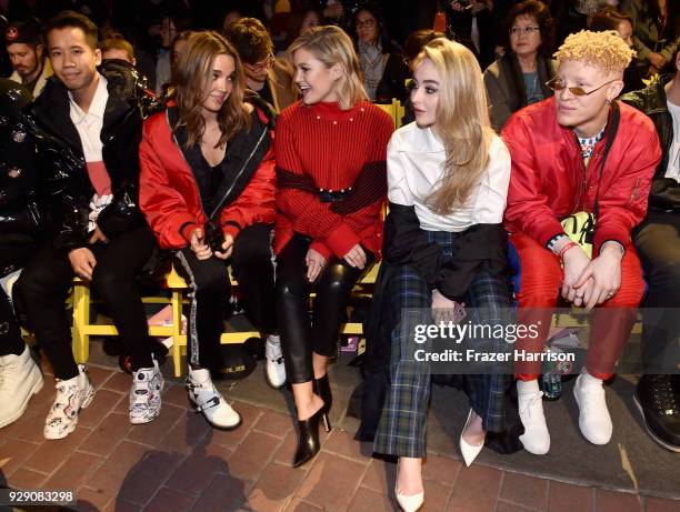 Jared Eng, Georgie Flores, Olivia Holt, Sabrina Carpenter and Shaun Ross attend the launch of "Mickey the True Original" campaign in celebration of...
