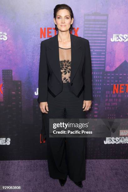 Carrie-Anne Moss attends Marvel Jessica Jones Season 2 Premiere at AMC Loews Lincoln Square.