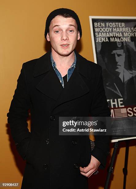 Actor Anton Yelchin attends the premiere of "The Messenger" at Clearview Chelsea Cinemas on November 8, 2009 in New York City.