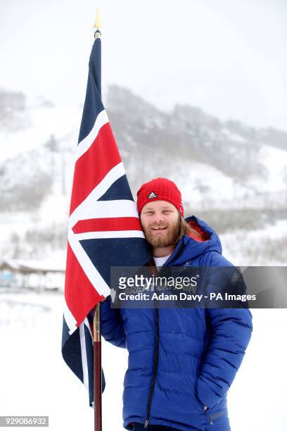 Para-Snowboarder Owen Pick is announced as ParalympicsGB's flagbearer during a photocall at Alpensia Resort ahead of the PyeongChang 2018 Winter...
