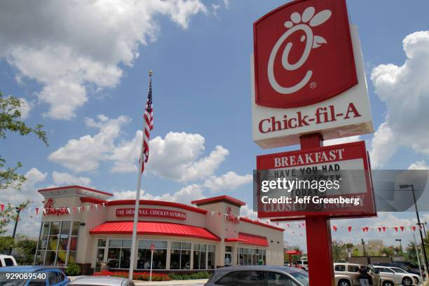 Chick-fil-A sign in Naples, Florida.