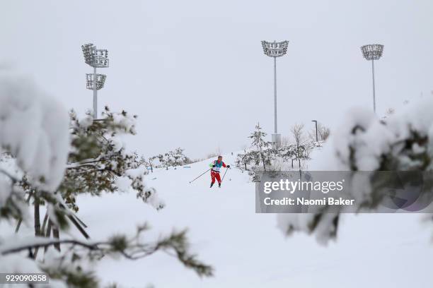 Antun Bosnjakovic of Croatia in action during a Cross-Country training session ahead of the PyeongChang 2018 Paralympic Games on March 8, 2018 in...