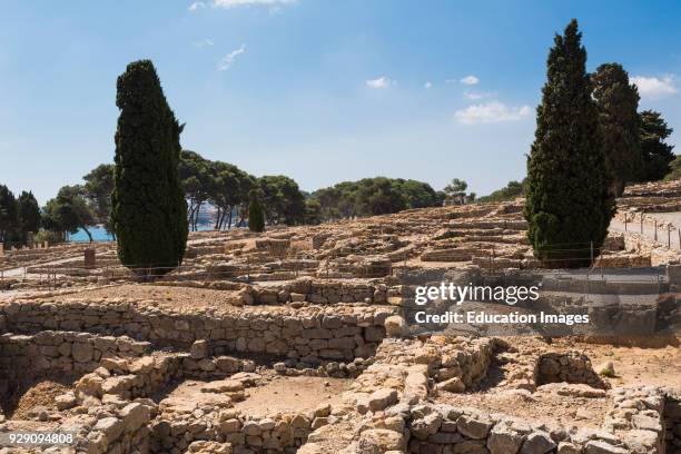 Empuries also known as Ampurias, Girona Province, Catalonia, Spain, Excavations in the Greek area, Empuries was founded by the Greeks in the 6th...